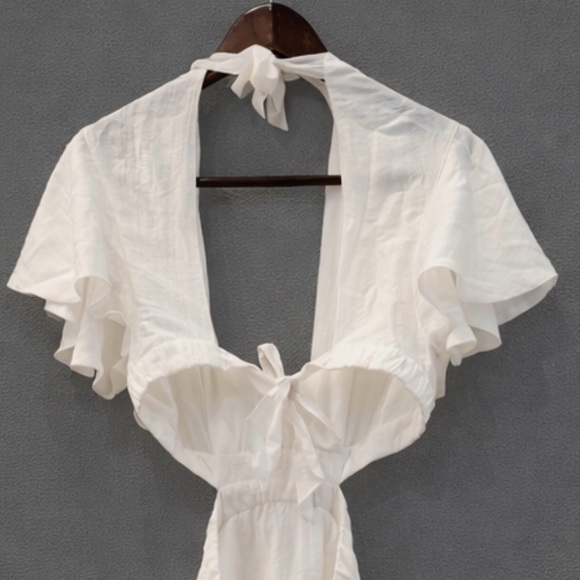 NWT Sabina Musayev Ivory Side & Back Cut Out Midi Dress - Picture 11 of 14